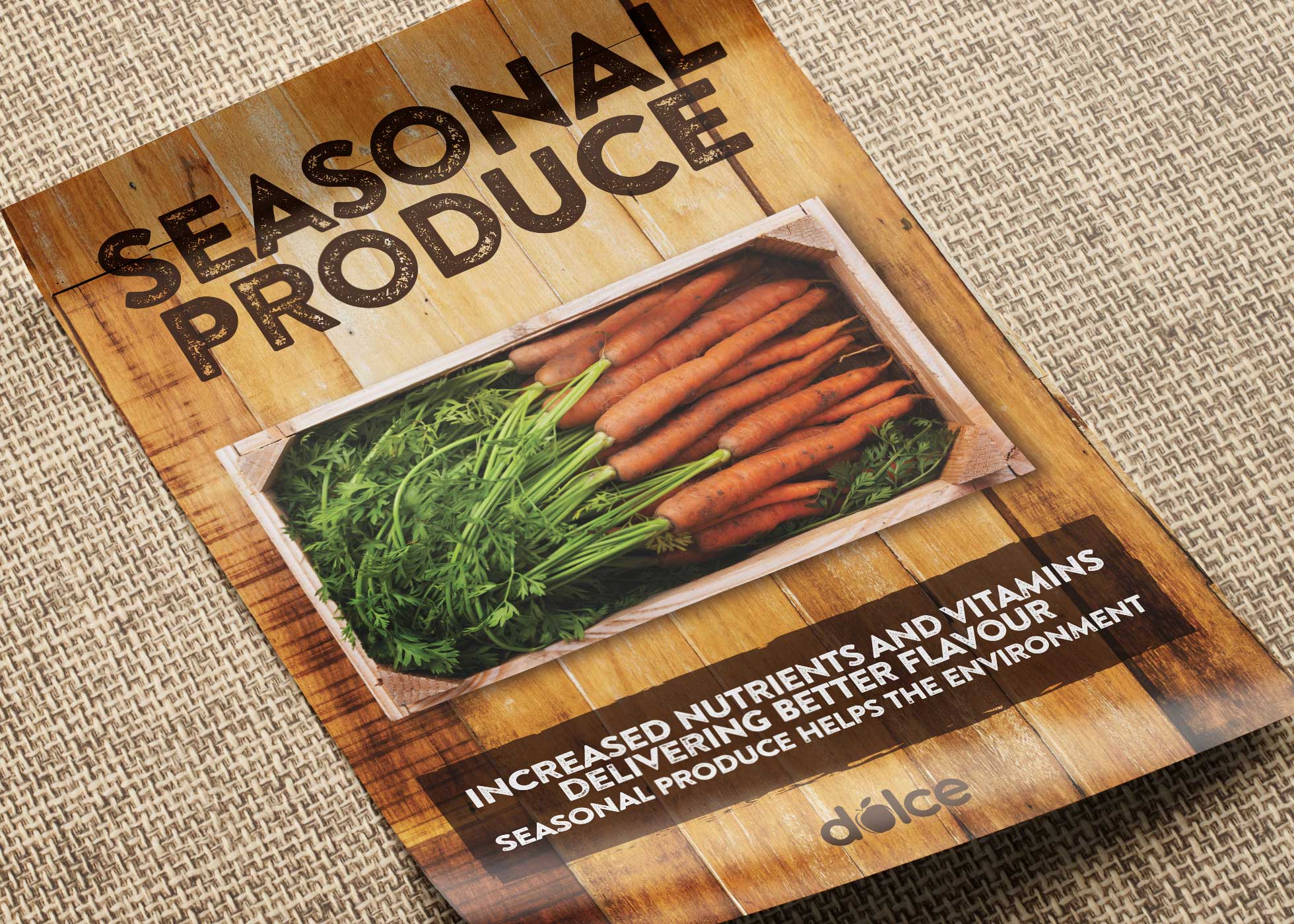 Dolce Seasonal Produce Poster with Carrots