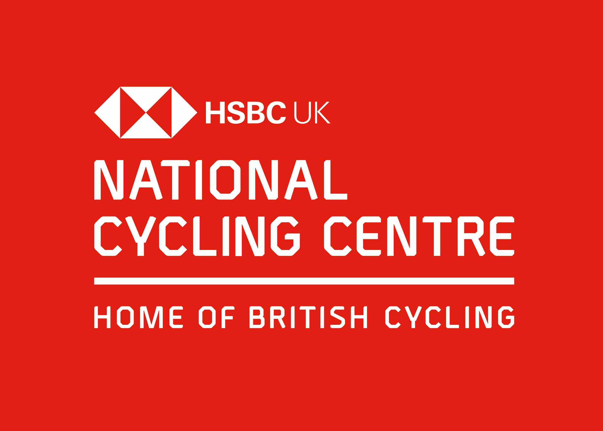 HSBC UK National Cycling Centre Logo On Red Background