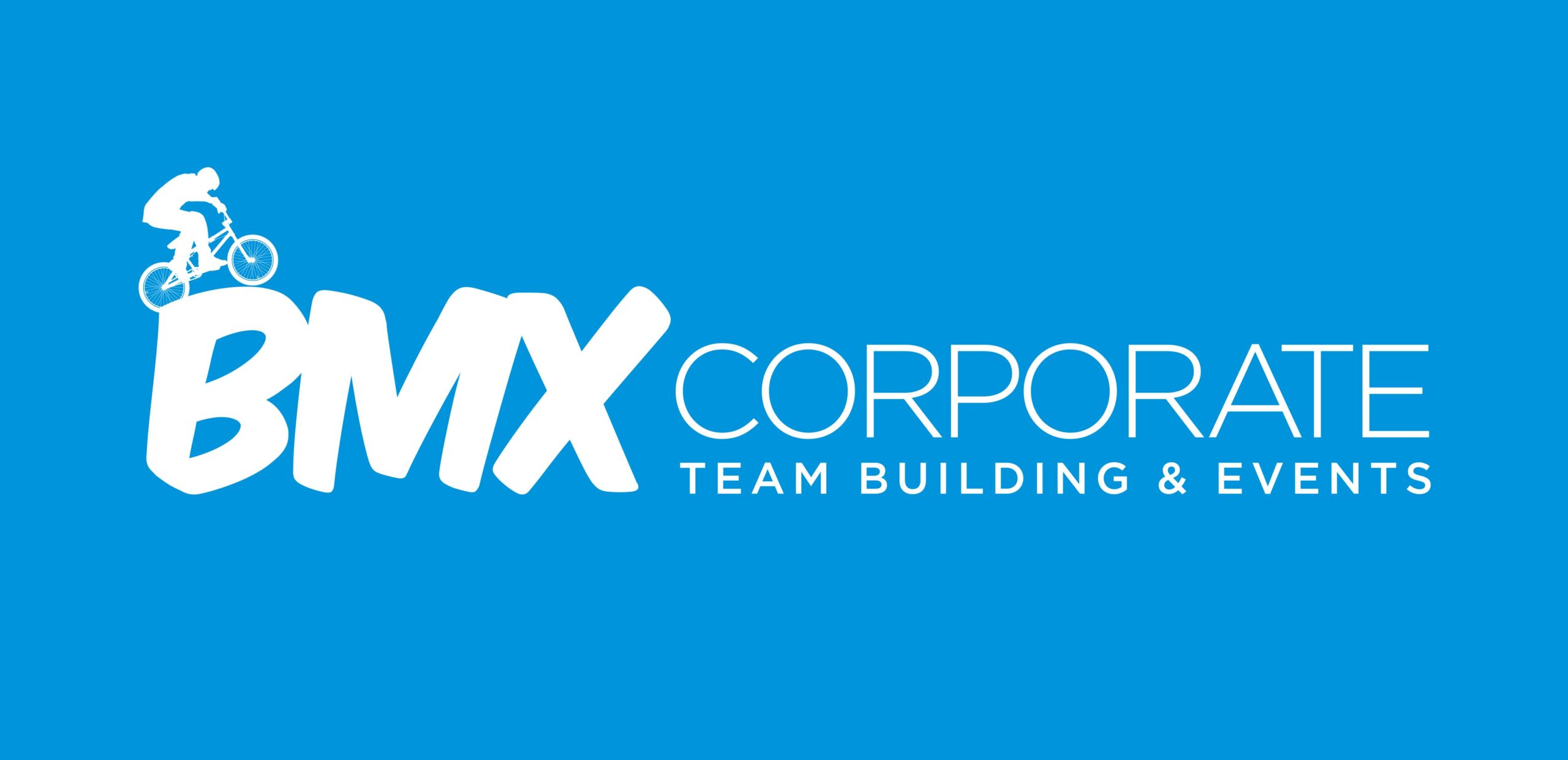 BMX Corporate Team Building & Events Logo On Blue Background