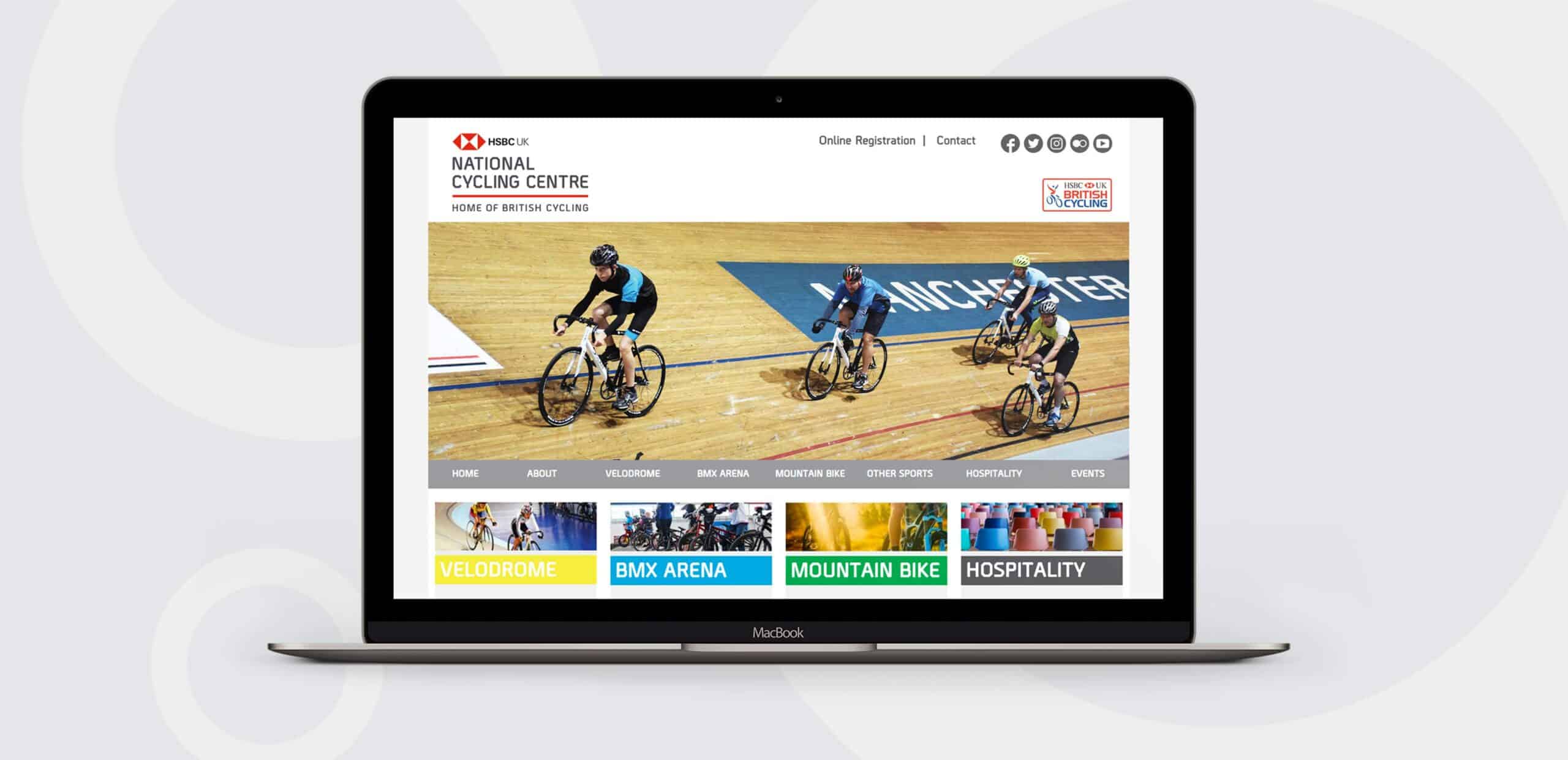 A View Of HSBC National Cycling Centre Website On MacBook